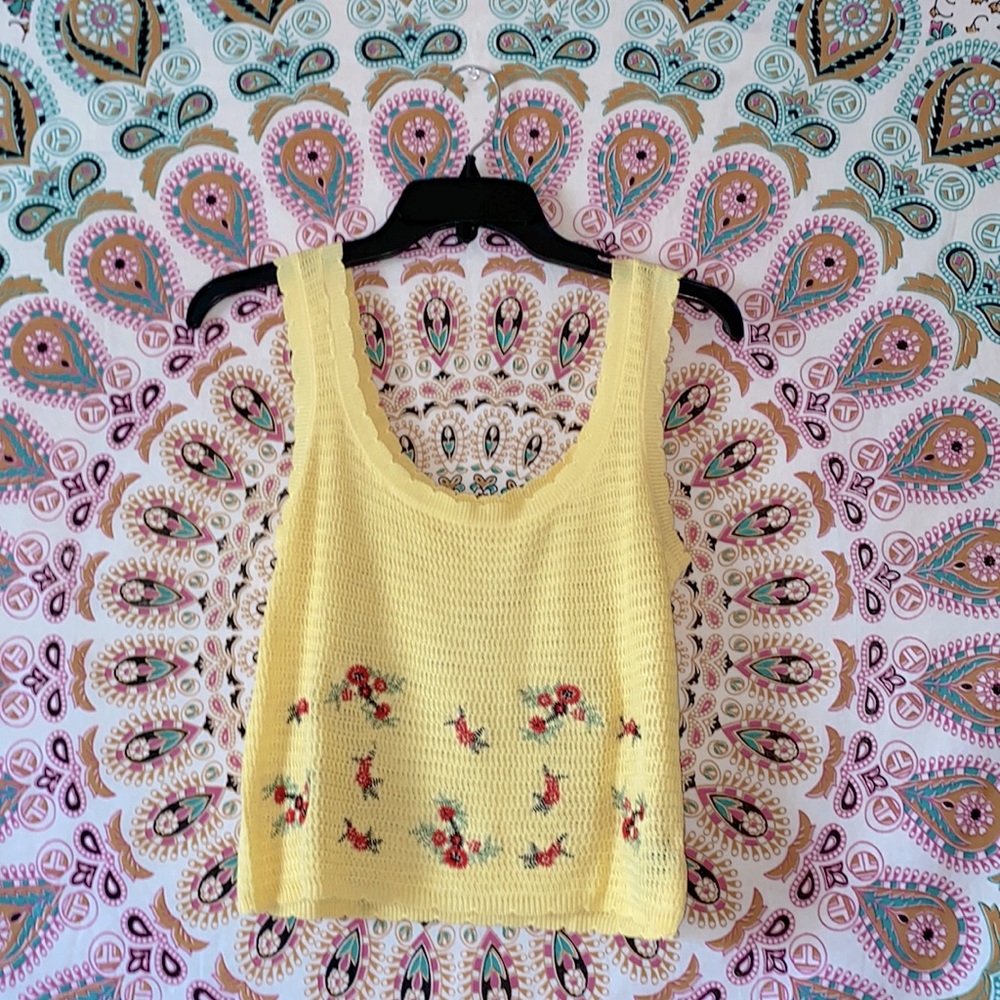 SHEIN Sticked Floral Tank Top- Size S